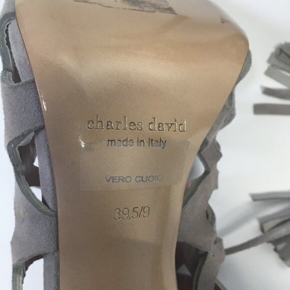 Charles David Cut Out Lace Up Heels Sandals Leather Size 9 - Picture 4 of 6